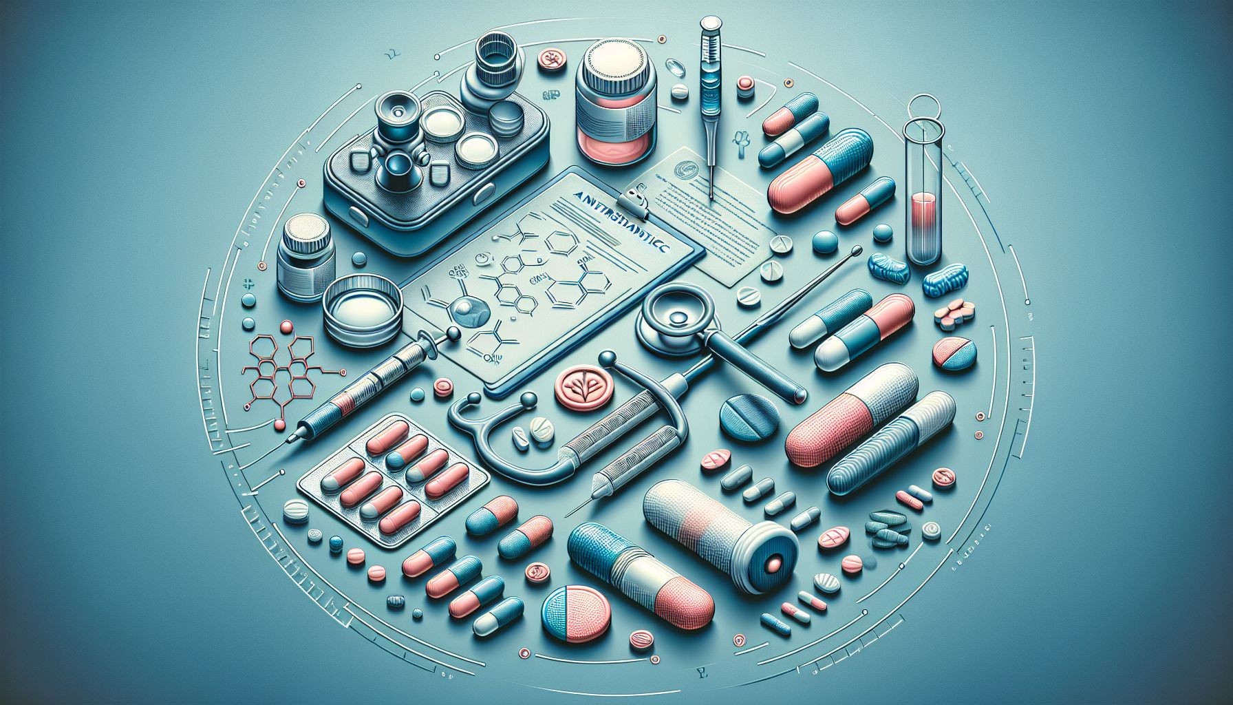 Image depicting various antibiotic pills and capsules